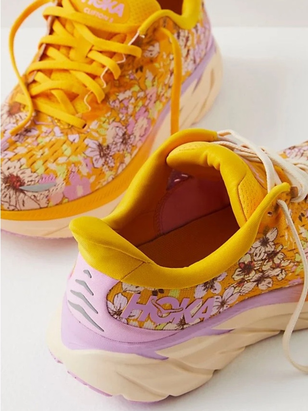 Hoka x Free People Golden Coast Floral Clifton 8 Shoes - Picture 2 of 2